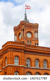 Tower Of Berlin City Hall (Rotes Rathaus), Germany. Rathaus Is The Home To The Governing Mayor And The Government (Senate Of Berlin) Of The Federal State Of Berlin