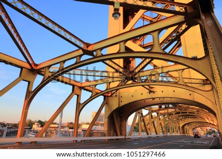 Tower Bridge - infrastructure in Sacramento, California, USA.
