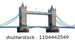 Tower Bridge in London isolated on white background with clipping path