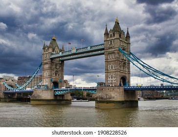 Tower Bridge In London On A Cloudy Day
