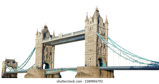 Tower Bridge (London, UK) Isolated On White Background