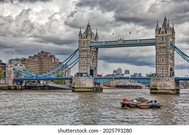 Tower Bridge In London, UK. Thames River, London Landmark. HDR Photo.