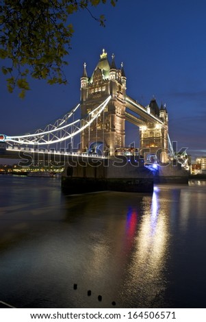 Similar – Image, Stock Photo Tower Bridge in dusk light.