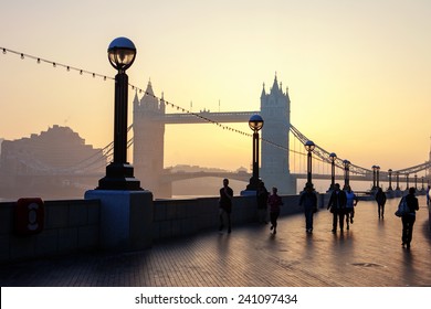 Tower Bridge At Sunrise, London 