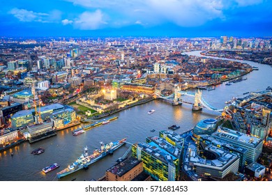 Tower Bridge, View From The Shard, London, UK