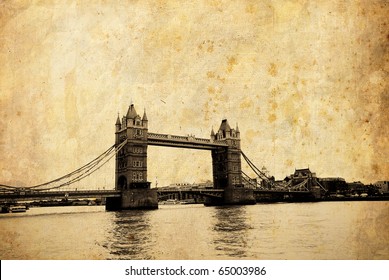 Tower Bridge Vintage Postcard, London