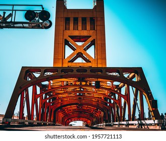 The Tower Bridge In West Sacramento, California, The USA