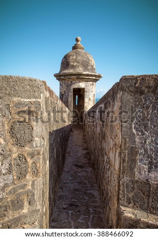 Tower of Castillo San Felipe Del Morro in Old San Juan, Puerto Rico