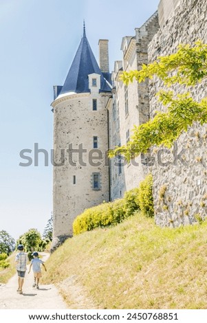 Tower of the castle, french castle, médiéval tower, médiéval castle, vacation historic 