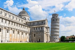 Turm Und Kathedrale, Berühmte Wahrzeichen Von Pisa, Italien