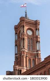 The Tower And Clock Of The Rotes Rathaus, Which Is The Town Hall And The Seat Of The Governing Mayor Of Berlin, Germany