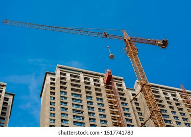 Tower Crane Apartment Construction Korea Republic Stock Photo ...