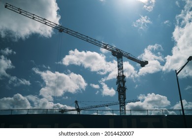 Tower crane with blue sky