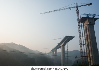 Tower Crane With Construction 