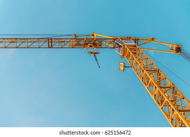 Tower crane in front of the sky