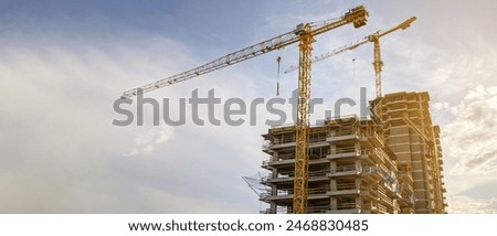 Tower cranes  at the construction site