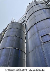 Tower In Farm For Storage Of Cattle Slurry In The Czech Republic.