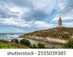 The Tower of Hercules is a tower and lighthouse located on a hill in the city of La Coruña, in Galicia. Its total height is 55 metres.