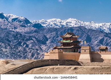 Tower of Jiayuguan Castle, The last fortress of the Great Wall of China. Gansu province China