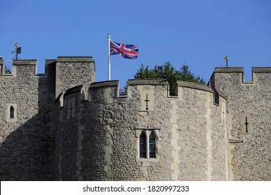 The Tower Of London, A Medieval Castle Housing The Crown Jewels Is Seen In Central London, United Kingdom.