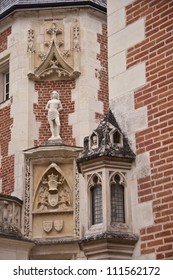 The Tower Of The Main Facade Of The Castle Of Clos LucÃ?Â¨Ã?Â¨, In The Ancient Village Of Amboise, Loire Valley