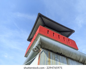 Tower Post, Bright Sky, Sky, Red Tower
