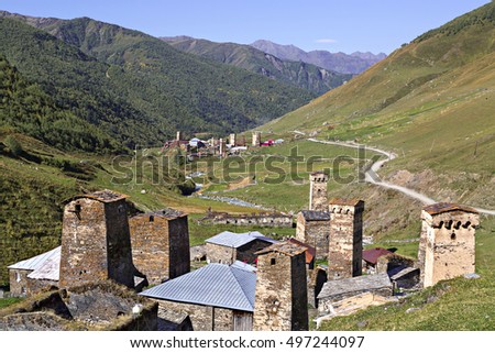 Tower villages of the Caucasus Mountains.