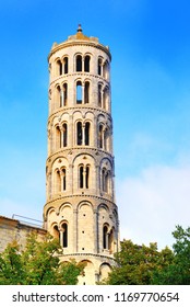 The Tower With Windows In Uzès In Occitanie, France.              