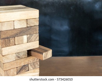 The Tower From Wooden Blocks From The Top View, Jenga