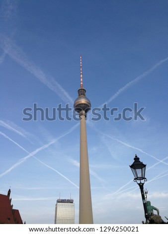 Similar – Image, Stock Photo View of the television tower from Pankow