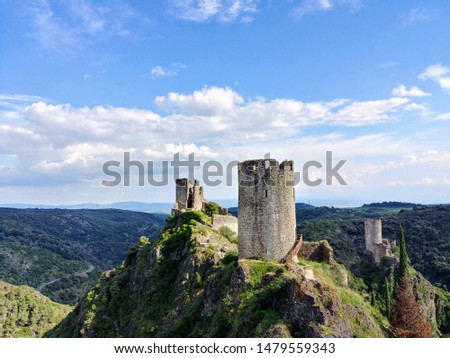 Towers of the Lastours castle, near Carcassonne Aude - France
