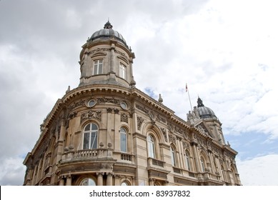 The Towers Of An Ornate Civic Building In Yorkshire England