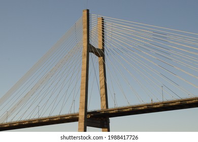 Towers With Suspended Cables Of Rosario Victoria Bridge, Argentina