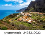 Town Agulo, Island La Gomera, Canary Islands, Spain, Europe. 
Northwest coast with small village Agulo.