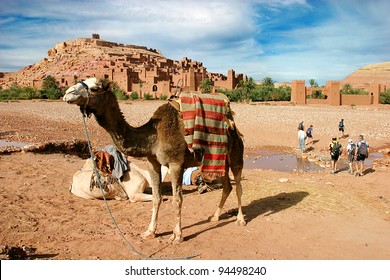 Town Of 'Ait Ben Haddou' Near Ouarzazate On The Edge Of The Sahara Desert In Morocco.