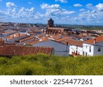 Town of Azuaga in Extremadura in the center of Spain in a sunny day. You can see the houses of the town.