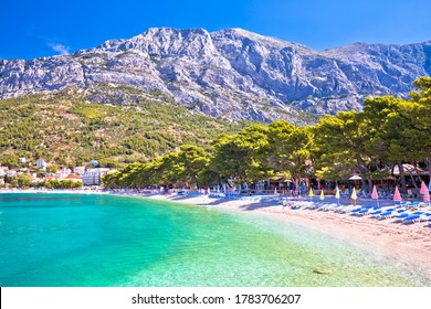Town of Baska Voda beach and waterfront view, Makarska riviera in Dalmatia, Croatia - Shutterstock ID 1783706207