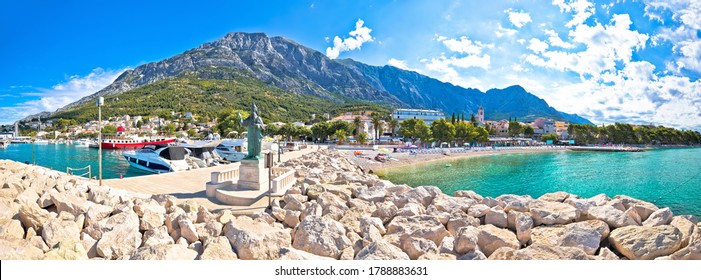 Town of Baska Voda beach and waterfront panoramic view, Makarska riviera in Dalmatia, Croatia - Shutterstock ID 1788883631