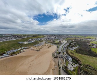 The Town Of Bude In Cornwall England Uk Aerial 