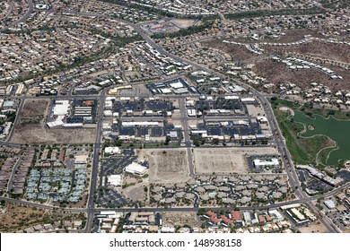 Town Center Of Fountain Hills, Arizona From Above