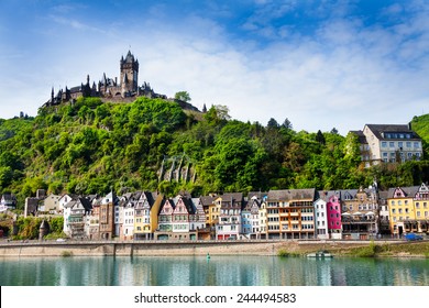 Town Of  Cochem With The Imperial Castle