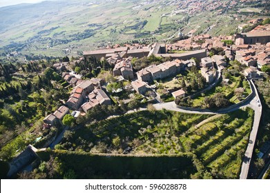 Town Of Cortona In Tuscany Green In The Province Of Arezzo