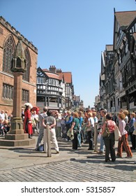 Town Crier Ringing Bell In Chester England UK