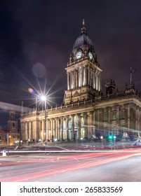 Town Hall In Leeds, West Yorkshire, UK (Night Shot)