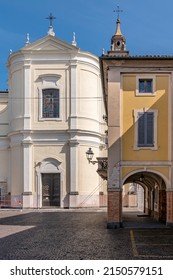 Town Hall And Parish Church Of The Holy Family Of Soragna, Parma, Italy	