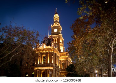 Town Hall Sydney Night Time 