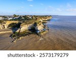 The town of Meschers-sur-Gironde, located in Charente-Maritime, is renowned for its majestic cliffs overlooking the Atlantic Ocean.