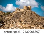The town of Mula, Region of Murcia, Spain, at the foot of the medieval castle of Los Velez