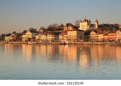 Town Of Nyon At Sunrise - Lake Geneva, Western Switzerland