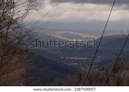 Town of Olean NY mountain valley view far away zoom lens perspec